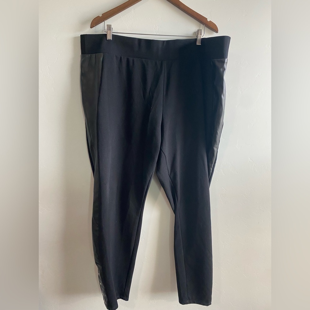 Worthington - Leather Pin Stripe Straight Leg
